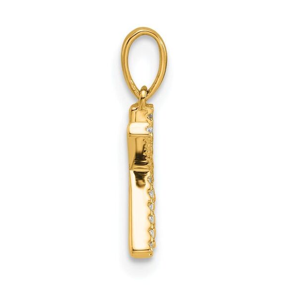 Kazi Luxury 14k Yellow Gold Diamond Letter K Initial Pendant